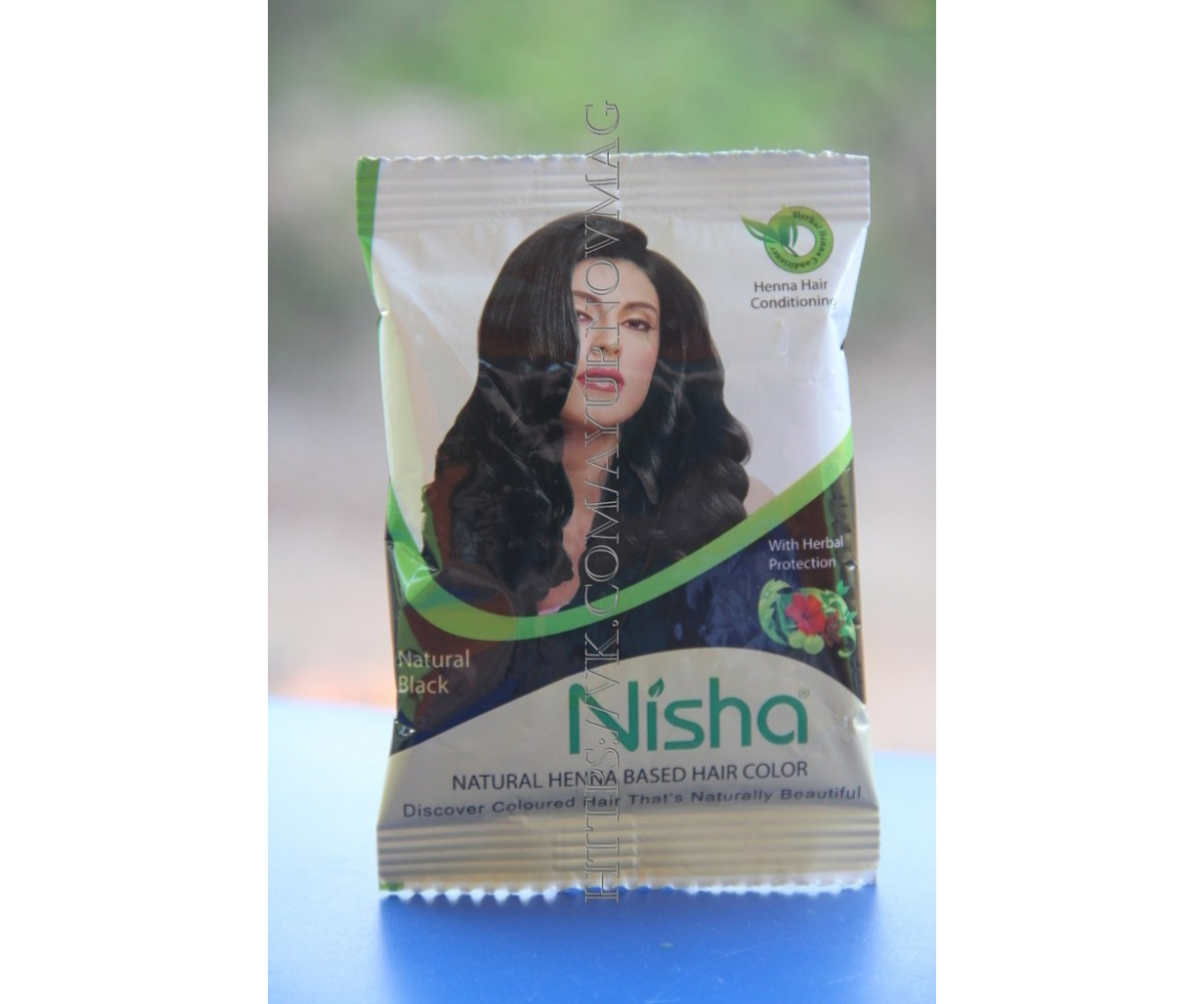 Натуральная краска для волос, бровей , ресниц черная от Nisha 